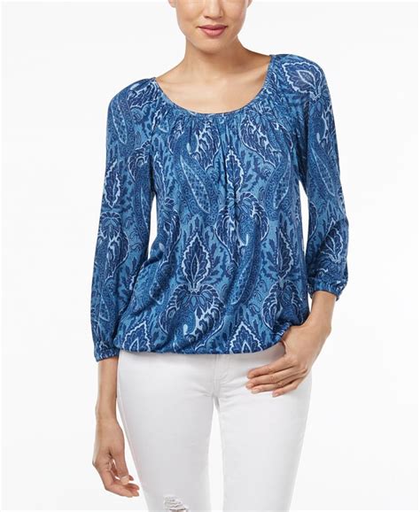 michael michael kors sarah knit peasant top womens|macy's Michael Kors tops.